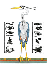 Heron Hieroglyphs by Kim Russell | Great Blue Heron