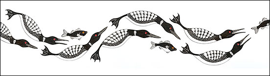 Swimming With Fishes Drawing by Kim Rusell | Loons